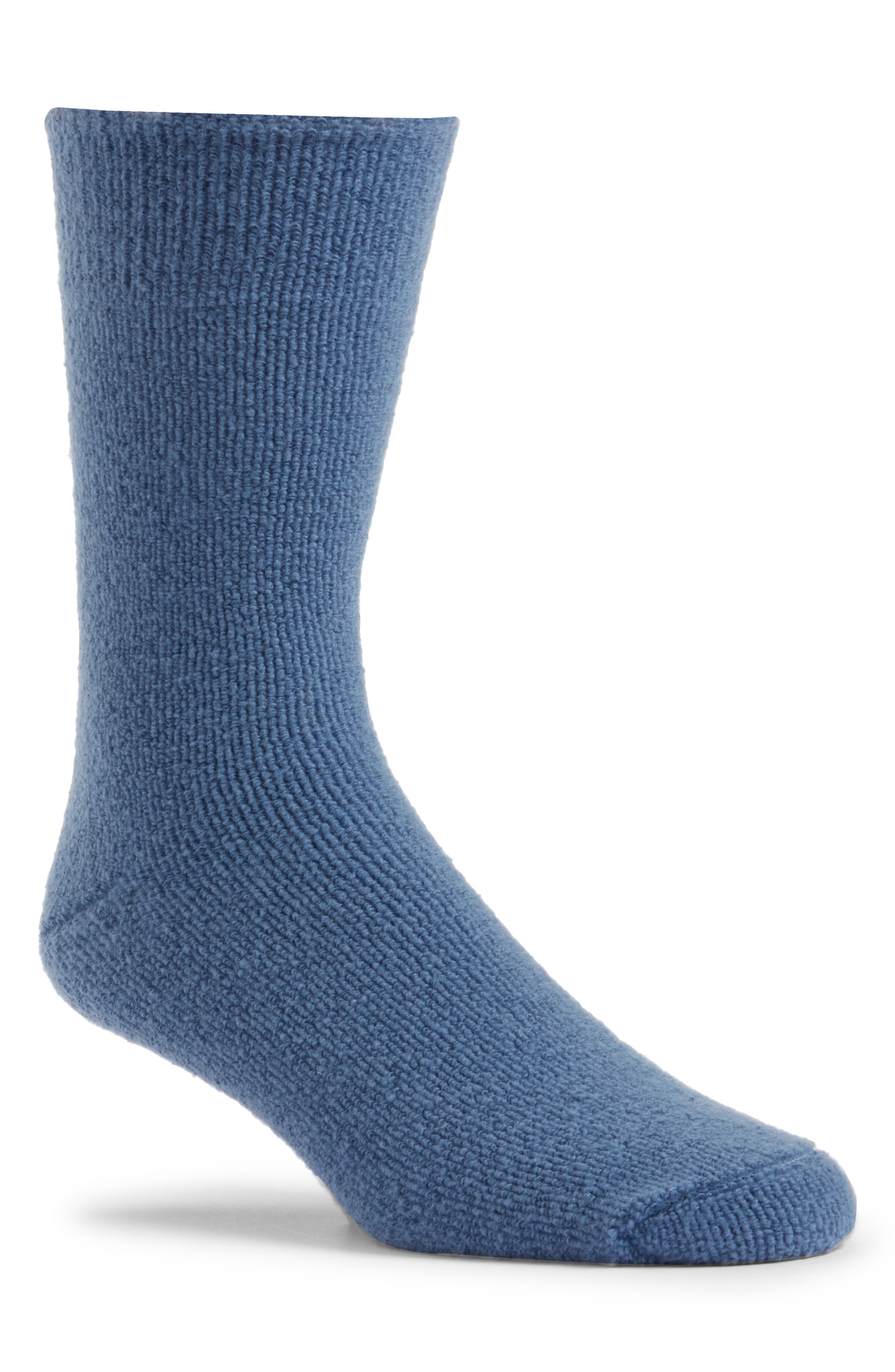 Bugatchi Mid Calf socks heather gray melange Navy blue turquoise pink flower